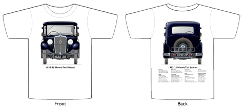 Morris 10 Saloon1932-35 T-shirt Front & Back